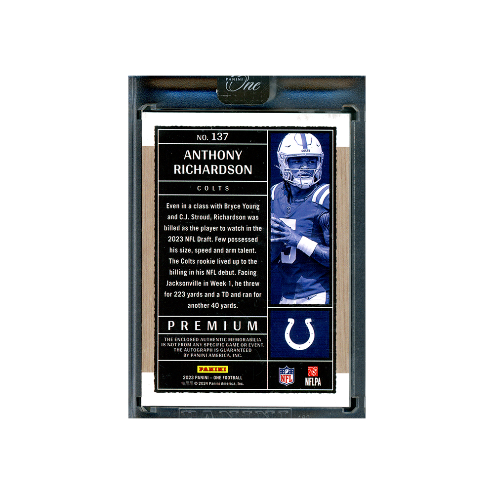 Anthony Richardson 2023 Panini One Football Premium RPA /49