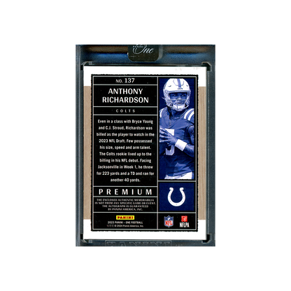 Anthony Richardson 2023 Panini One Football Premium RPA /49