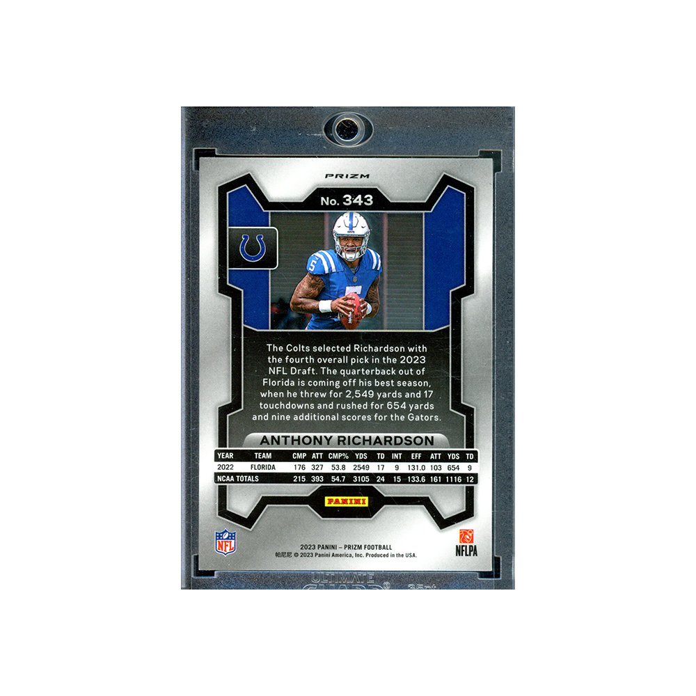 Anthony Richardson 2023 Panini Prizm Football Silver Prizm Rookie