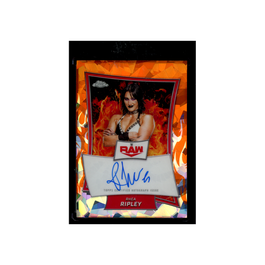 Rhea Ripley 2025 Topps Chrome Auto Orange Sapphire /25