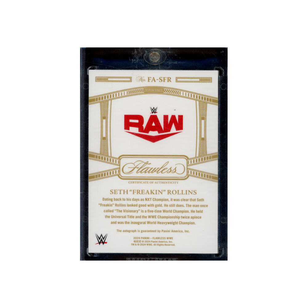 Seth Freakin Rollins 2024 Panini Flawless WWE Flawless Achievements Auto Purple /8