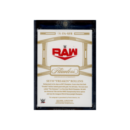 Seth Freakin Rollins 2024 Panini Flawless WWE Flawless Achievements Auto Purple /8