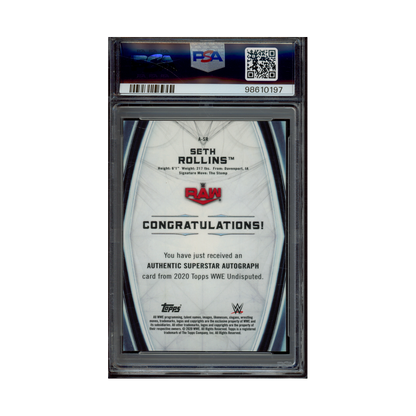 Seth Rollins 2020 WWE Undisputed Auto Green /50 PSA 10/10