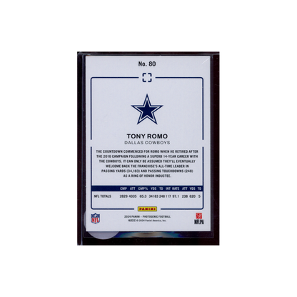 Tony Romo 2024 Panini Photogenic Football /75