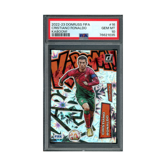 Cristiano Ronaldo 2022-23 Donruss Fifa Kaboom PSA 10