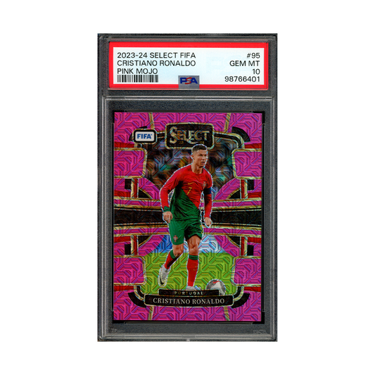 Cristiano Ronaldo 2023-24 Select Fifa Pink Mojo /199 PSA 10