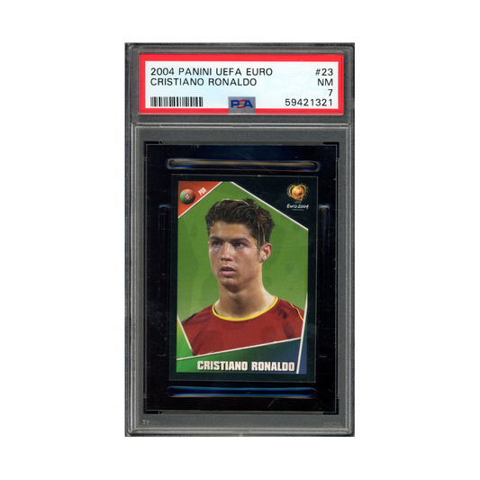 Cristiano Ronaldo 2004 Panini UEFA Euro Sticker PSA 7 #23
