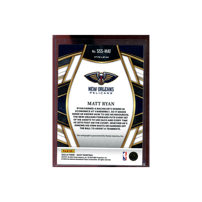 Matt Ryan 2023-24 Panini Select Basketball Auto