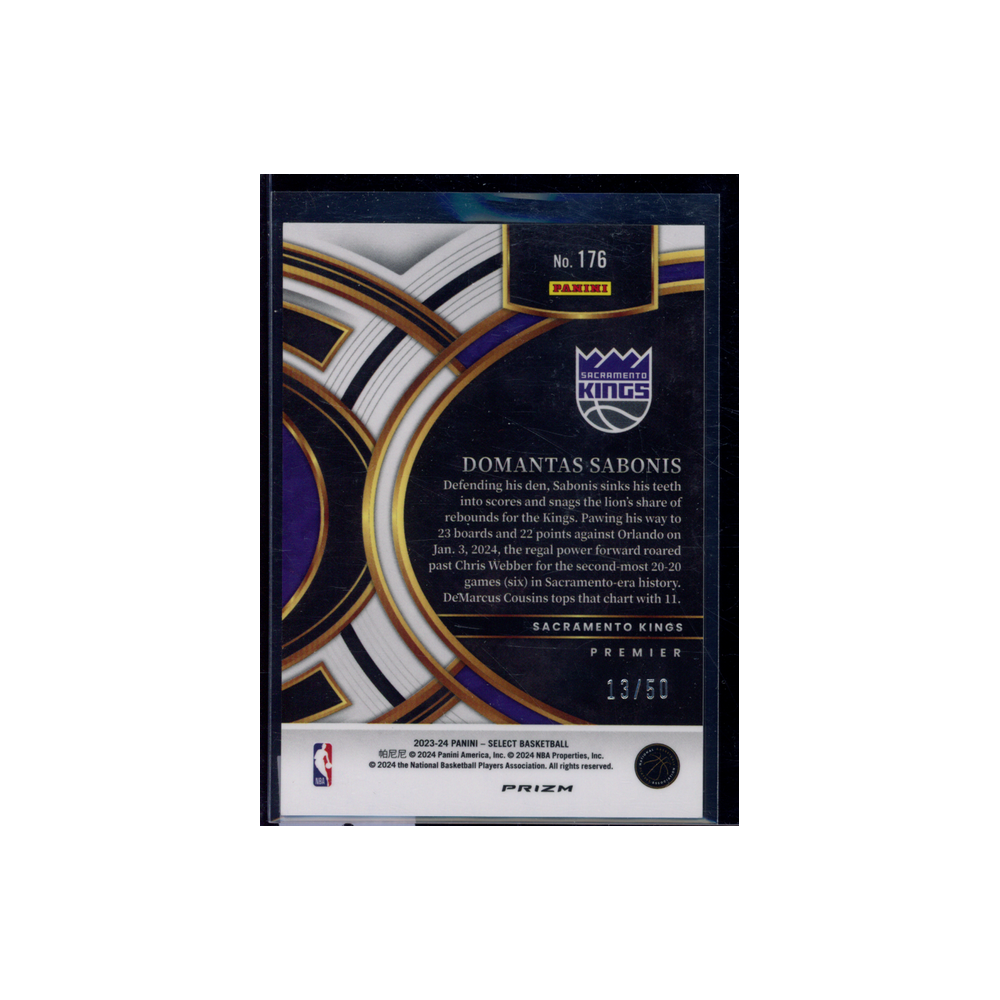 Domantas Sabonis 2023-24 Panini Select Basketball Premier /50
