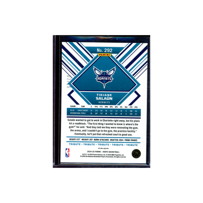 Tidjane Salaün 2024-25 Panini Hoops Basketball Green Wave Rookie /25