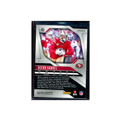 Deebo Samuel 2024 Panini Prizm Football Purple Ice /225