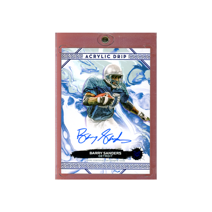 Barry Sanders 2024 Topps Motif Football Acrylic Drip Auto Blue /10