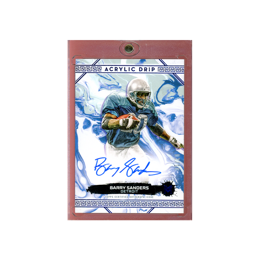 Barry Sanders 2024 Topps Motif Football Acrylic Drip Auto Blue /10
