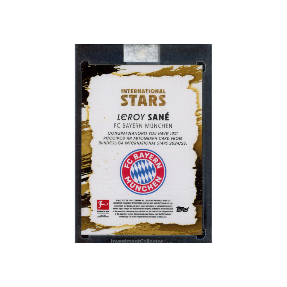 Leroy Sane 2025 Topps Bundesliga International Stars Auto 1/1