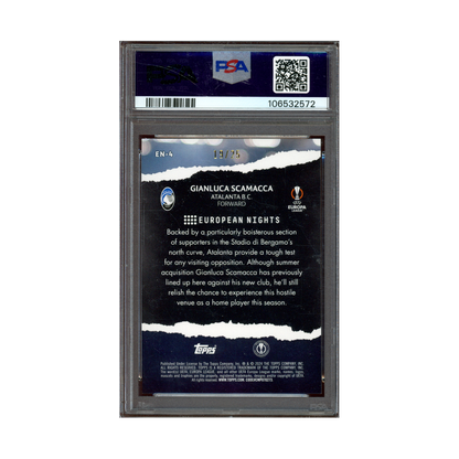 Gianluca Scamacca 2023-24 Topps Uefa CC Euro Nights Orange /25 PSA 10