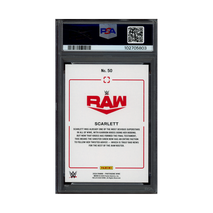 Scarlett 2024 Panini Photogenic WWE Maze /25 PSA 8