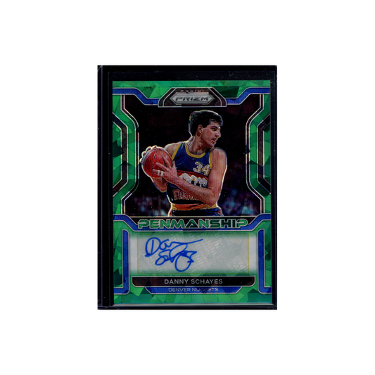 Danny Schayes 2021-22 Panini Prizm Basketball Penmanship Green Ice /5