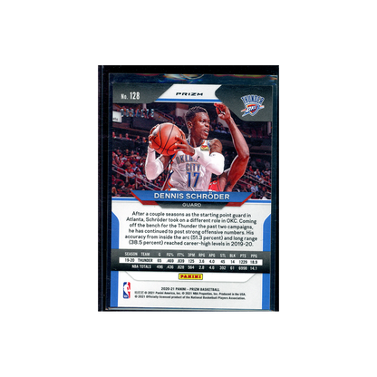 Dennis Schröder 2020-21 Panini Prizm Basketball Fast Break Blue Prizm /175