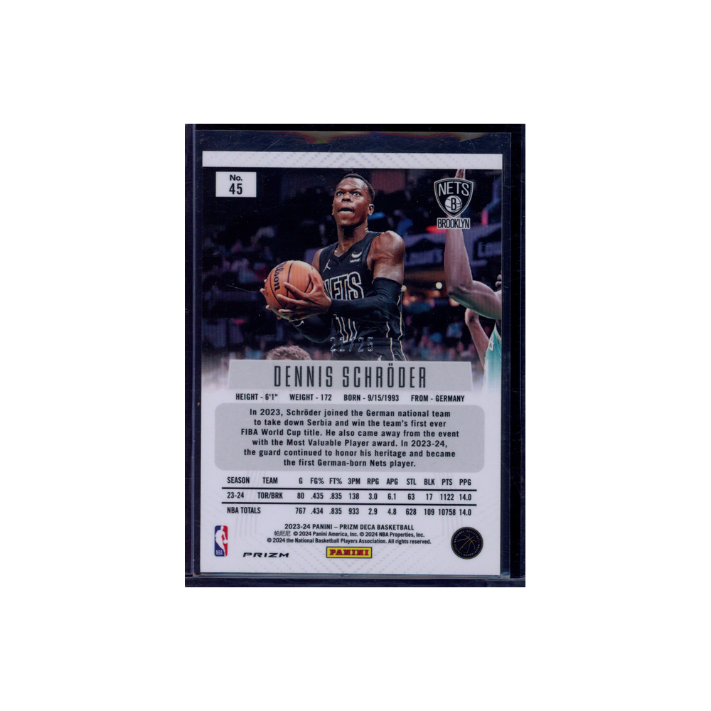 Dennis Schröder 2023-24 Panini Prizm Deca Basketball Mojo /25