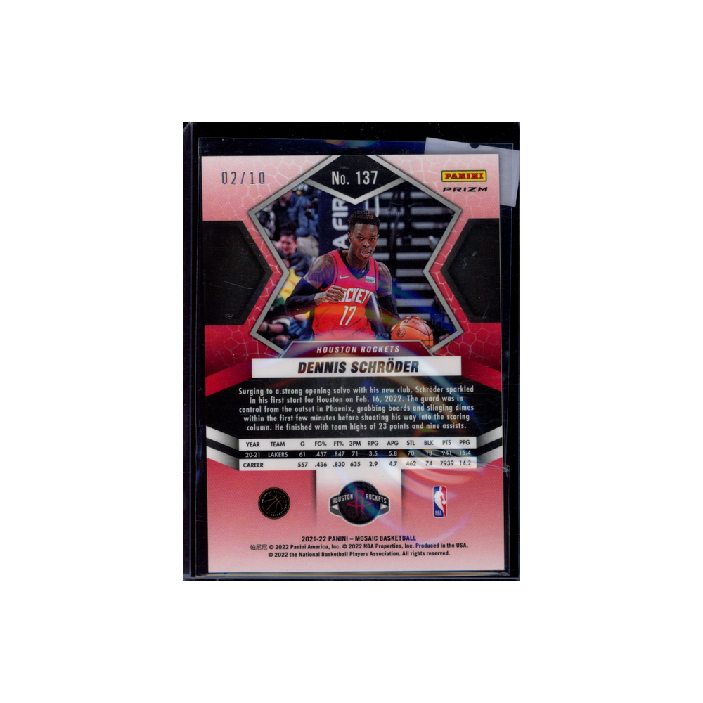 Dennis Schröder 2021-22 Panini Mosaic Basketball Gold /10