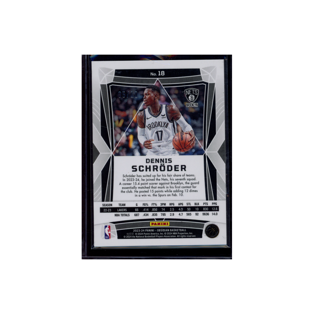 Dennis Schröder 2023-24 Panini Obsidian Basketball Molten Mojo Electric Etch /10