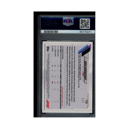 Mick Schumacher 2021 Topps Chrome F1 Sapphire Edition SP Padparadscha 1/1 PSA 9