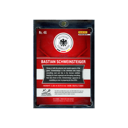 Bastian Schweinsteiger 2016 Panini Prizm UEFA Euro Soccer Orange /20 #46