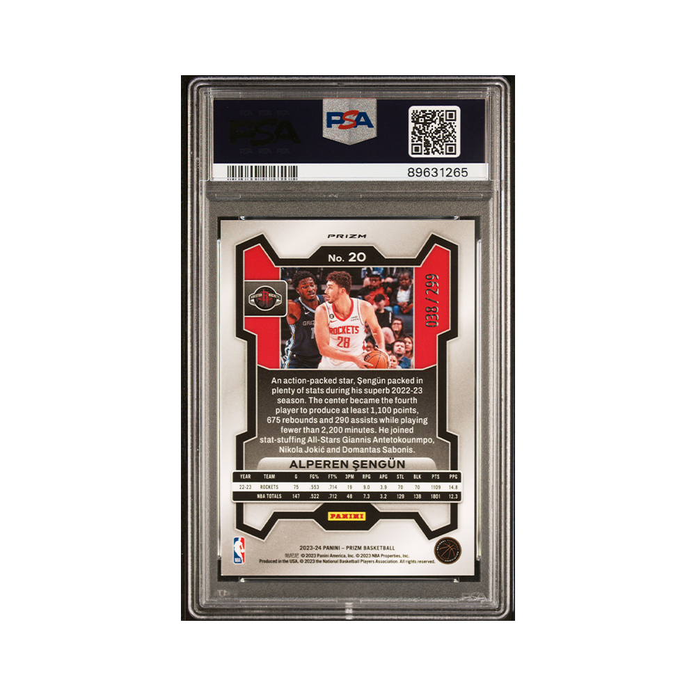 Alperen Sengun 2023-24 Panini Prizm Basketball Red Prizm /299 PSA 10