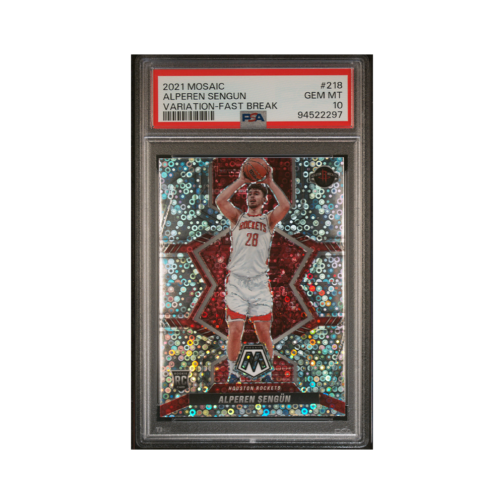 Alperen Sengun 2021-22 Panini Mosaic Basketball Variation Fast Break Rookie PSA 10