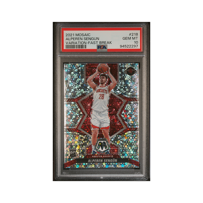 Alperen Sengun 2021-22 Panini Mosaic Basketball Variation Fast Break Rookie PSA 10