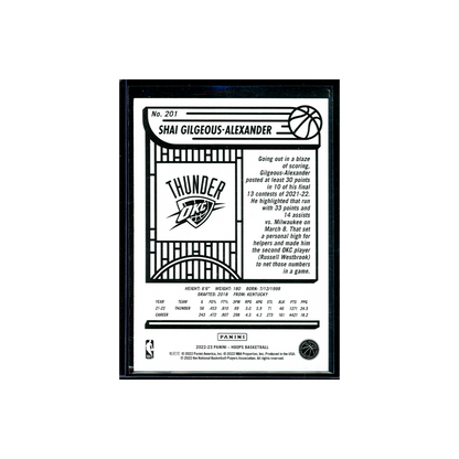 Shai Gilgeous-Alexander 2022-23 Panini Hoops Basketball Blue Explosion /59