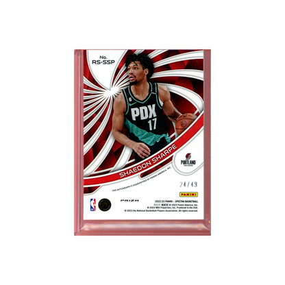 Shaedon Sharpe 2022-23 Panini Spectra Basketball Radiant Rookie Auto /49