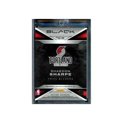 Shaedon Sharpe 2022-23 Panini Black Basketball Smoke Show Rookie Auto /15