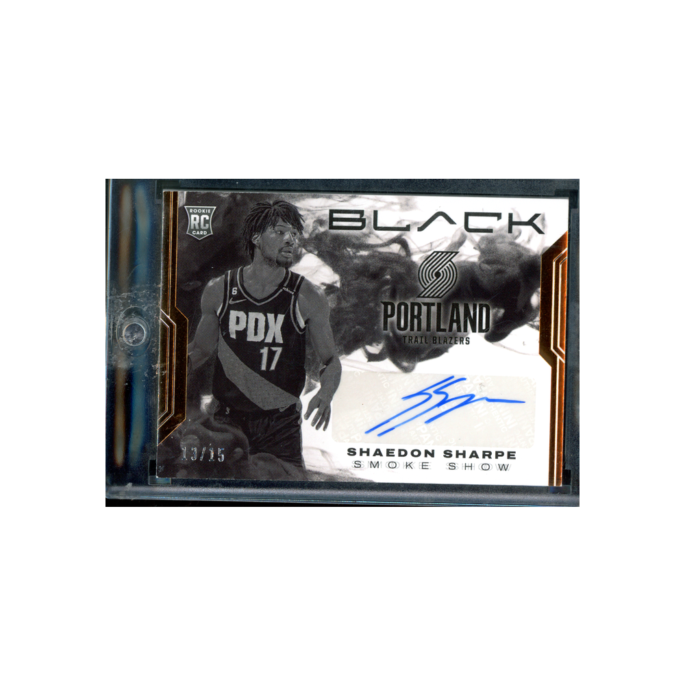 Shaedon Sharpe 2022-23 Panini Black Basketball Smoke Show Rookie Auto /15