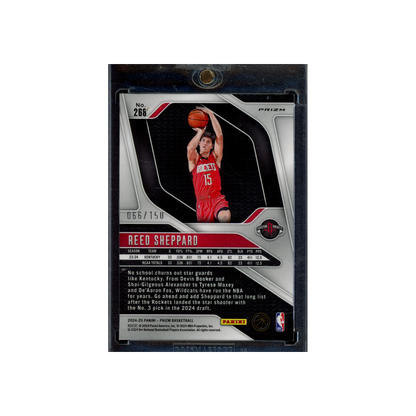Reed Sheppard 2024-25 Panini Prizm Basketball Fast Break Blue Prizm Rookie /150