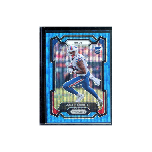 Justin Shorter 2023 Panini Prizm Football Blue Wave Prizm Rookie /199