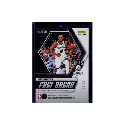 Ben Simmons 2023-24 Panini Mosaic Basketball Fast Break Auto Gold /10