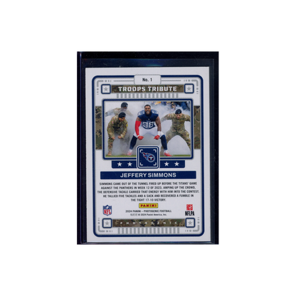 Jeffery Simmons 2024 Panini Photogenic Football Troops Tribute /150