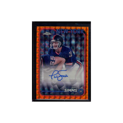 Phil Simms 2024 Topps Chrome Football Orange Auto /25