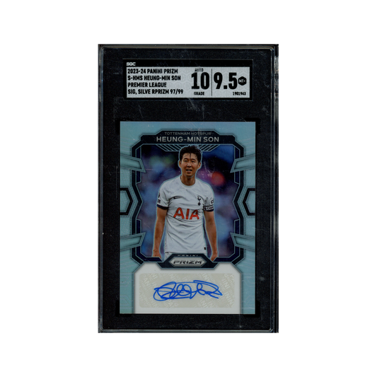 Heung-Min Son 2023-24 Panini Prizm Premier League Soccer Silver Prizm Auto /99 SGC 9.5/10