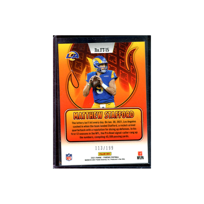 Matthew Stafford 2021 Panini Phoenix Football Flame Throwers Red /199