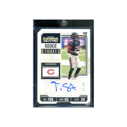 Tyrique Stevenson 2023 Panini Contenders Football Rookie Ticket Auto /29