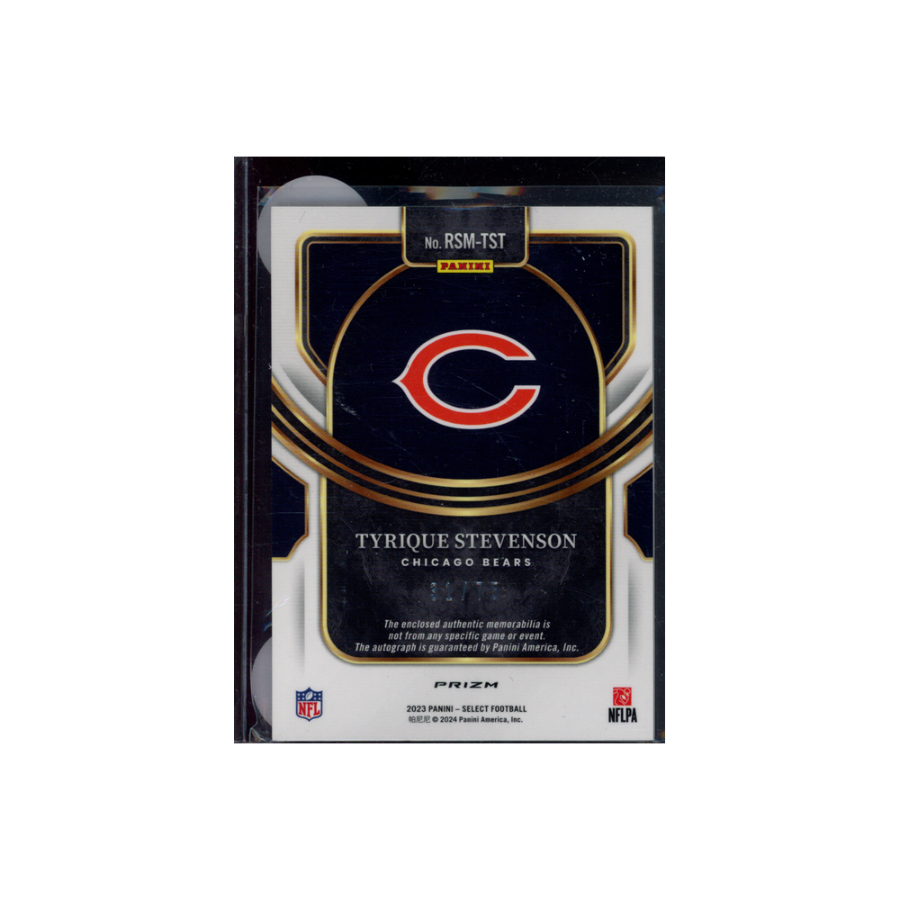 Tyrique Stevenson 2023 Panini Select Football Rookie Patch Auto Blue /75