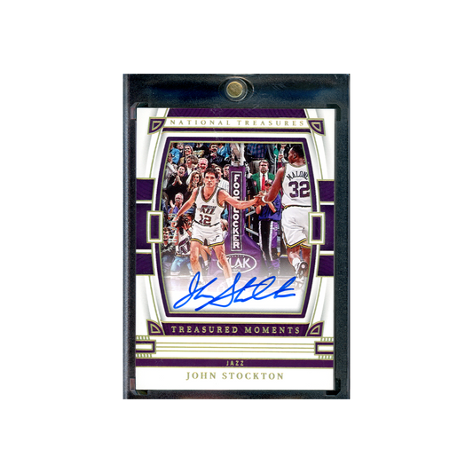 John Stockton 2022-23 Panini National Treasures Basketball Treasured Moments Auto Gold /10