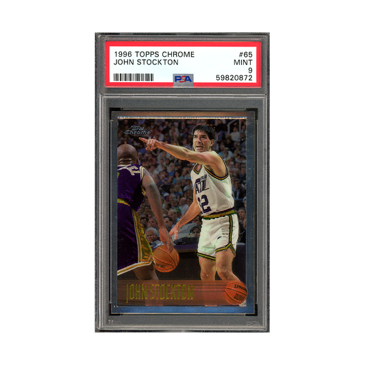 John Stockton 1996 Topps Chrome PSA 9