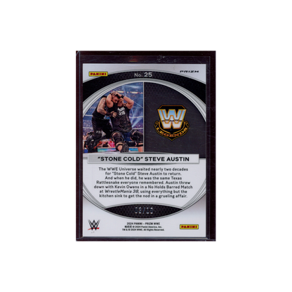 Stone Cold Steve Austin 2024 Panini Prizm WWE Wrestlemania Moments Gold Prizm /10