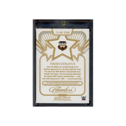 Trish Stratus 2024 Panini Flawless WWE Star Swatch Signatures Gold /10