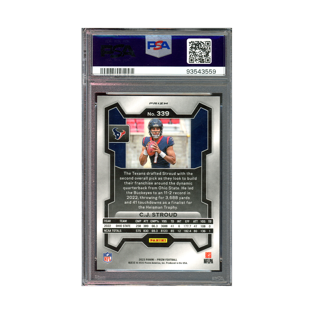 CJ Stroud 2023 Panini Prizm Football Rookie Lazer PSA 10