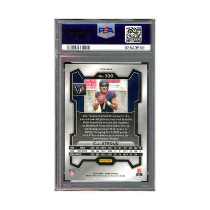 CJ Stroud 2023 Panini Prizm Football Rookie Lazer PSA 10