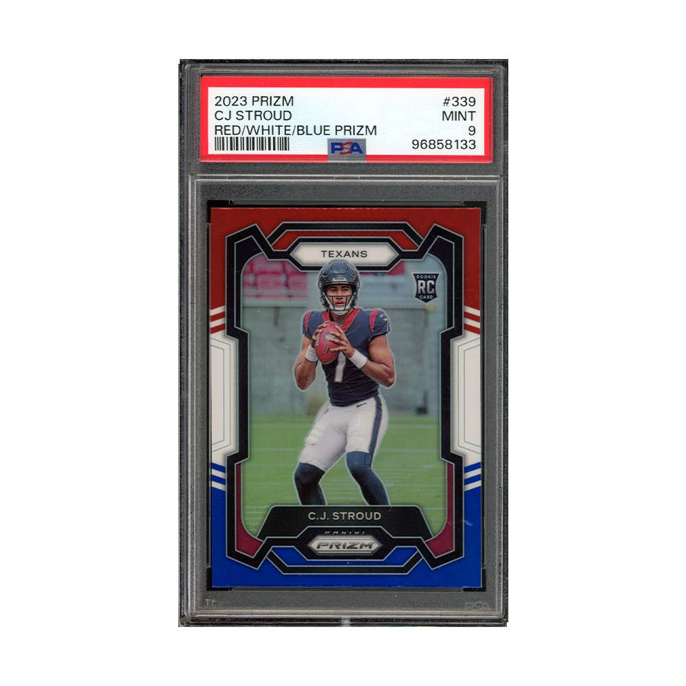 CJ Stroud 2023 Panini Prizm Football Red White Blue Prizm Rookie PSA 9